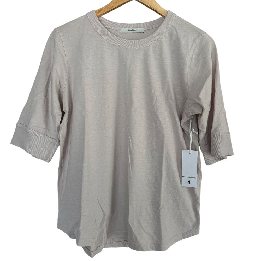 Pharaoh Collection Giada Slim Crew in Supima Slub Fog Size 4/XL NWT